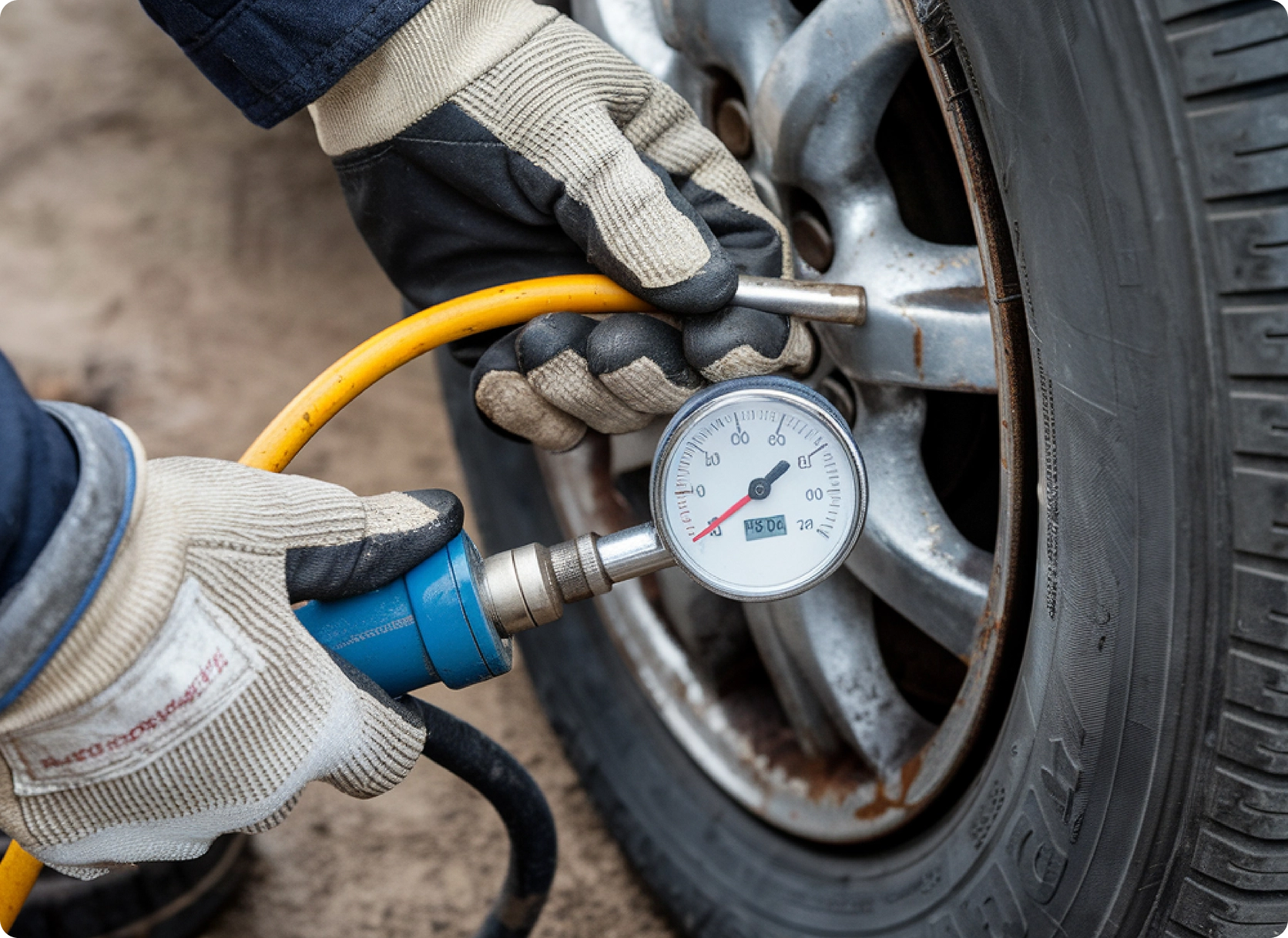 person is using hose plug motorbike