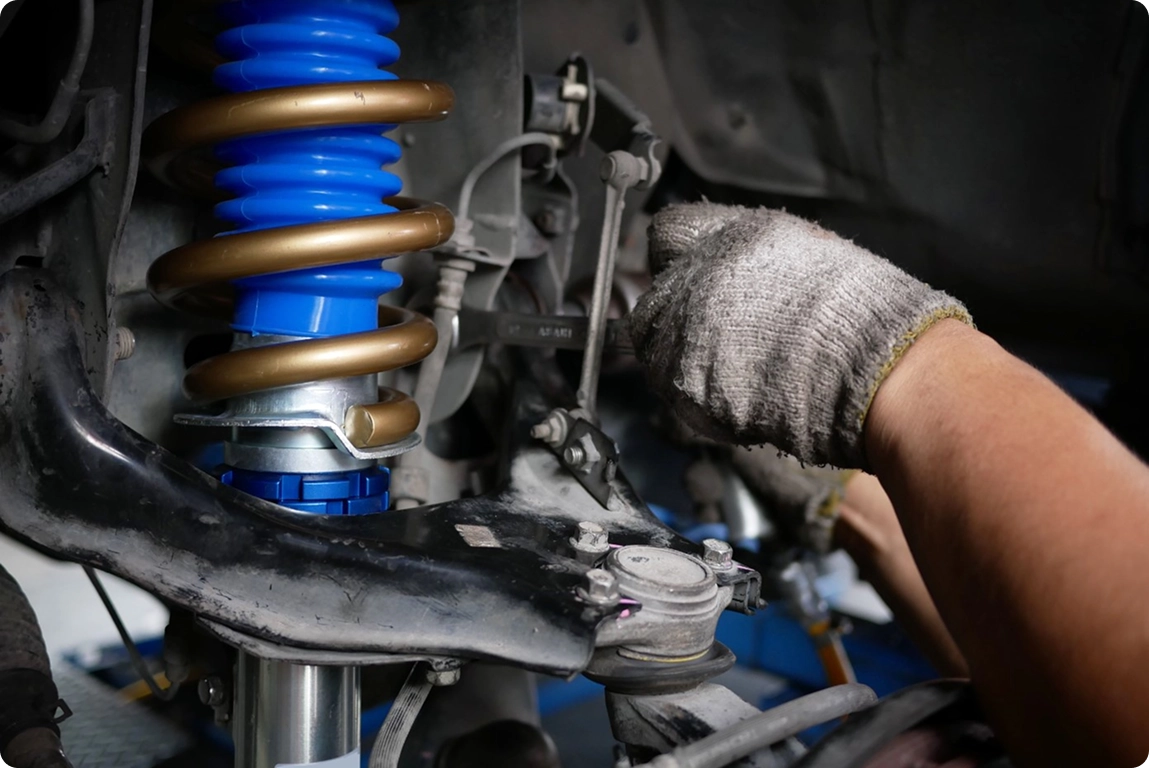Repairman worker changing car wheel