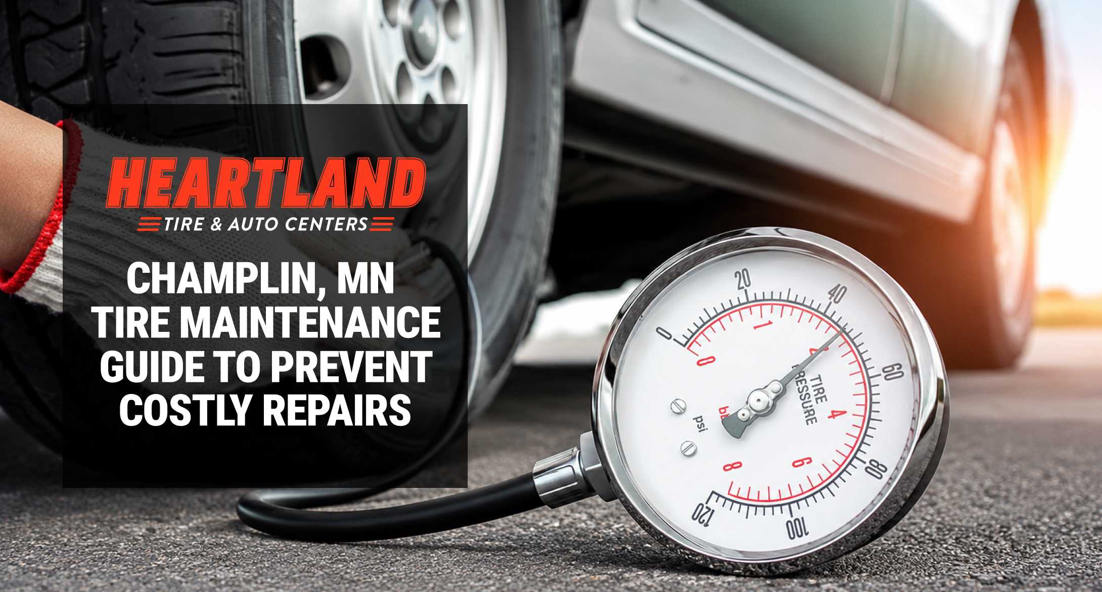 Technician performing tire pressure checks on a vehicle in Champlin MN