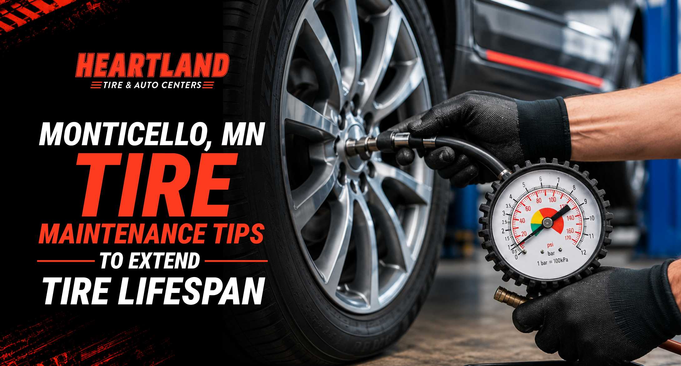 Monticello MN Tire Maintenance Tips for checking vehicle tire pressure