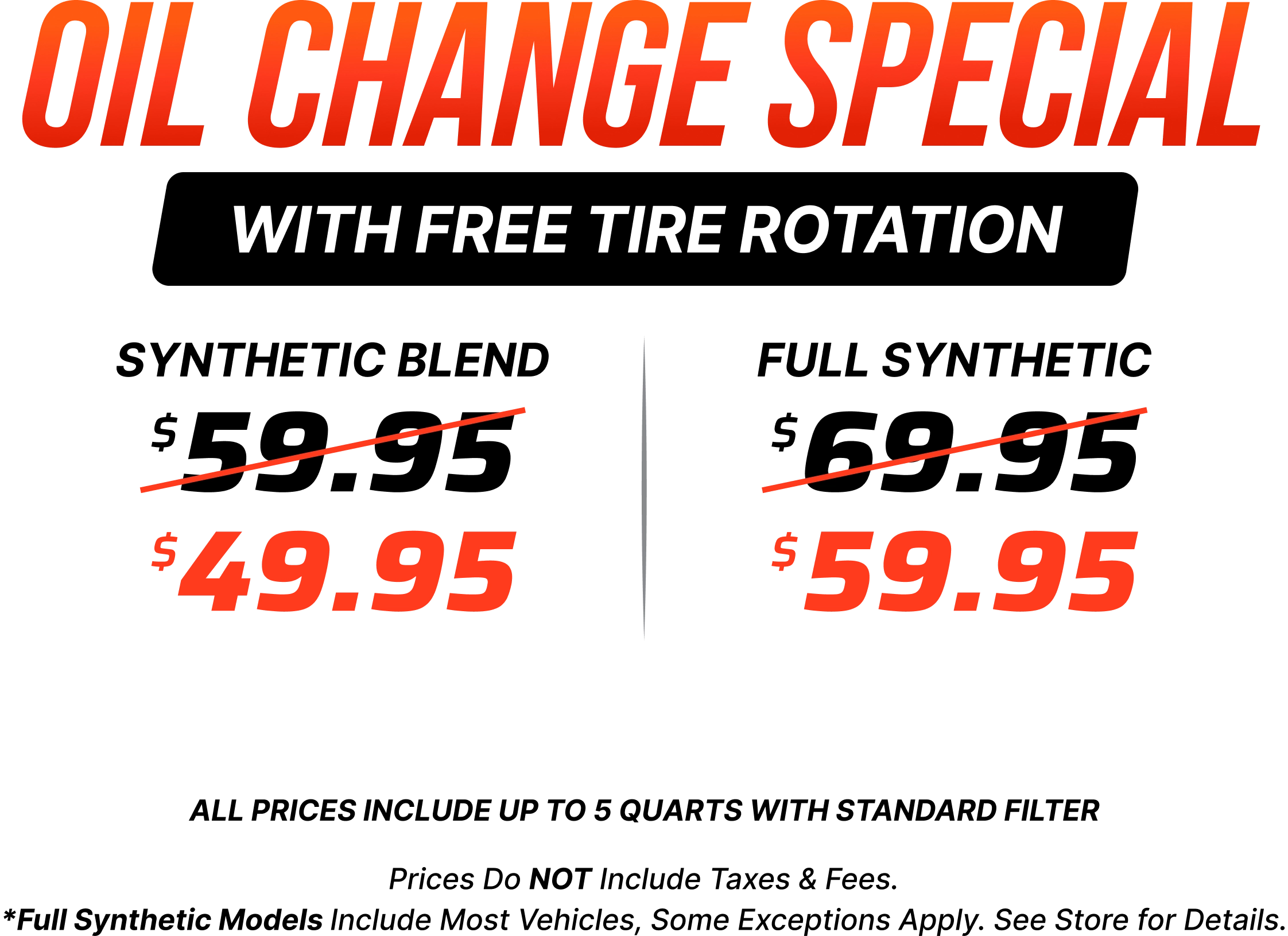 Oil Change With Free Tire Rotation