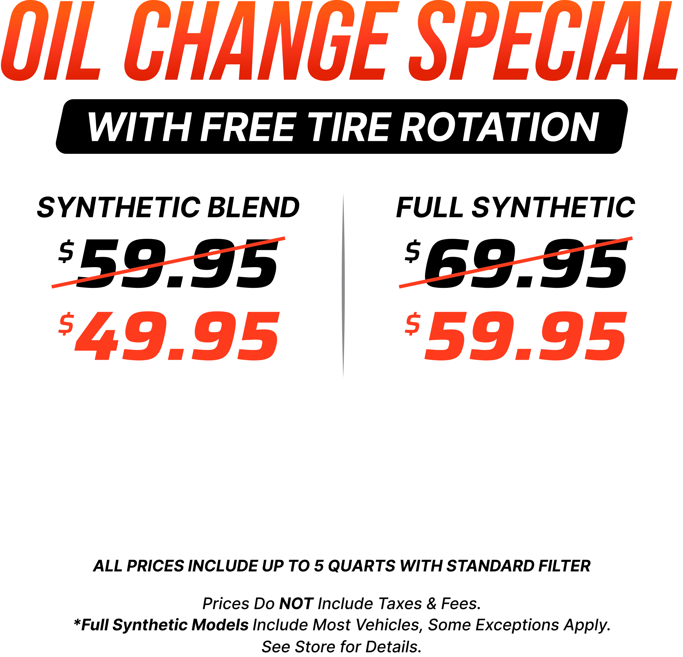 Oil Change With Free Tire Rotation